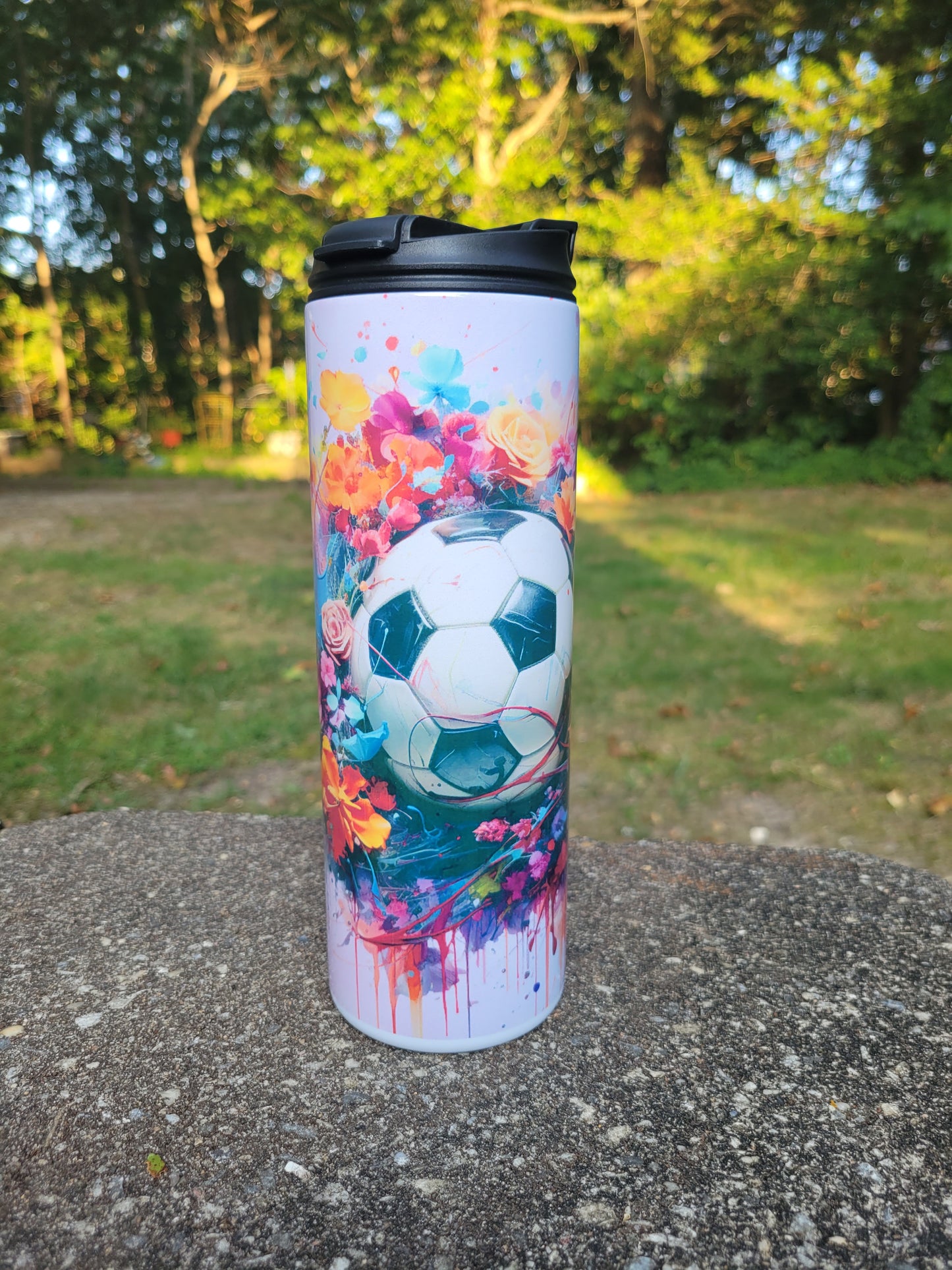 Floral Soccer tumbler