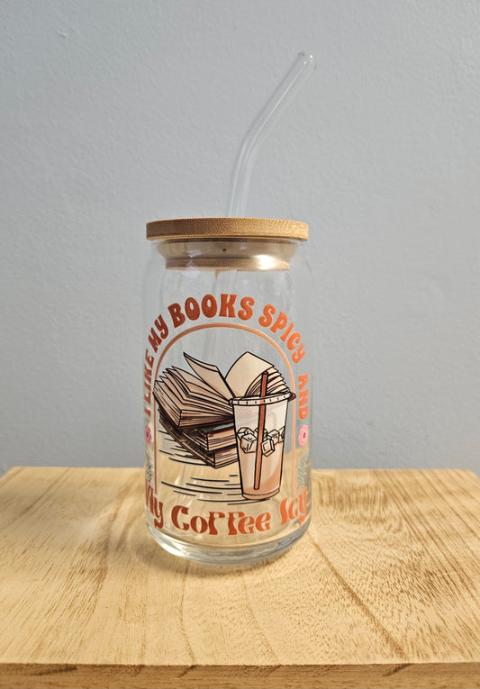 Books Spicy Coffee Icy Can Glass