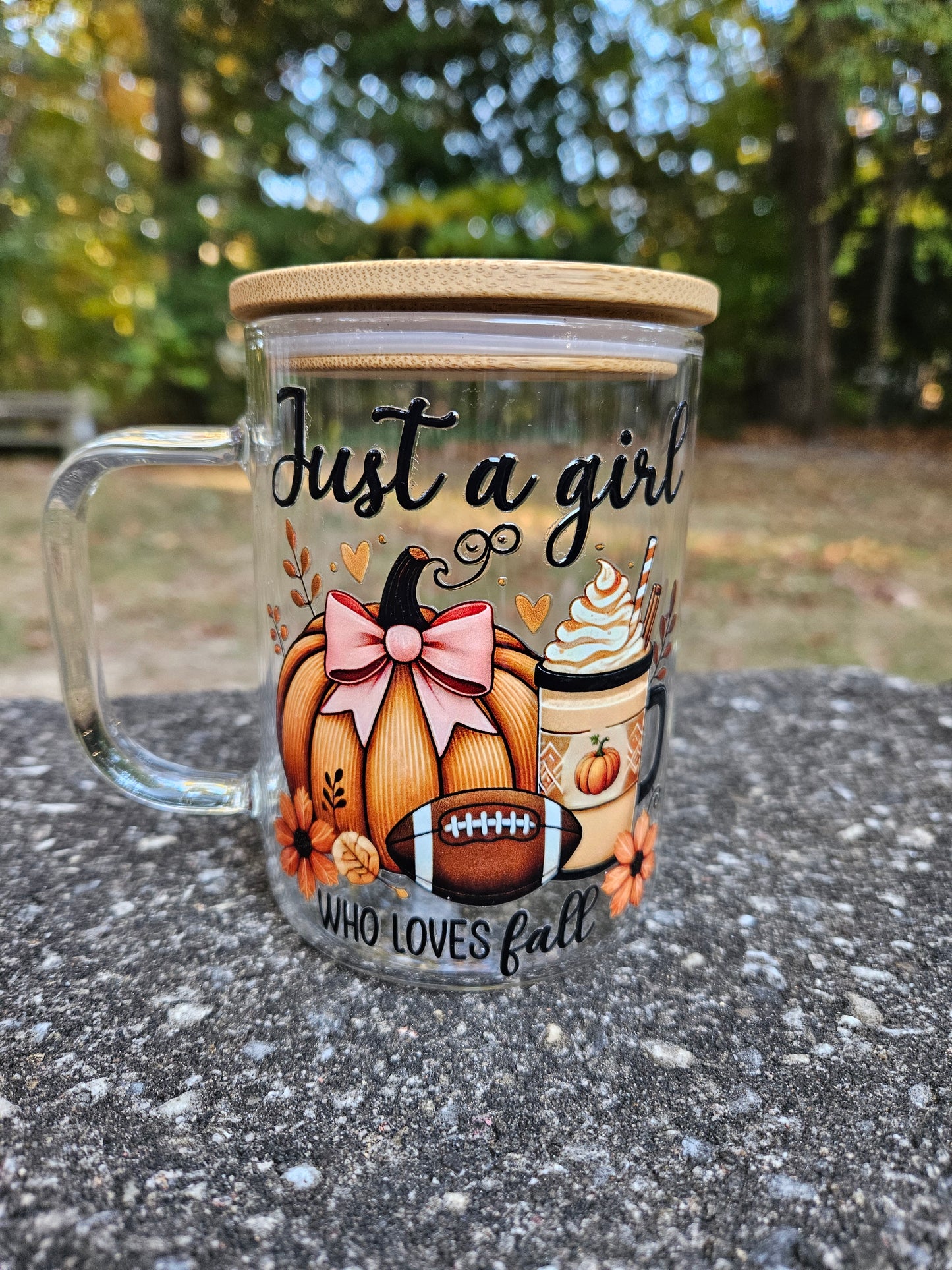 Just a Girl Who Loves Fall Glass Mug