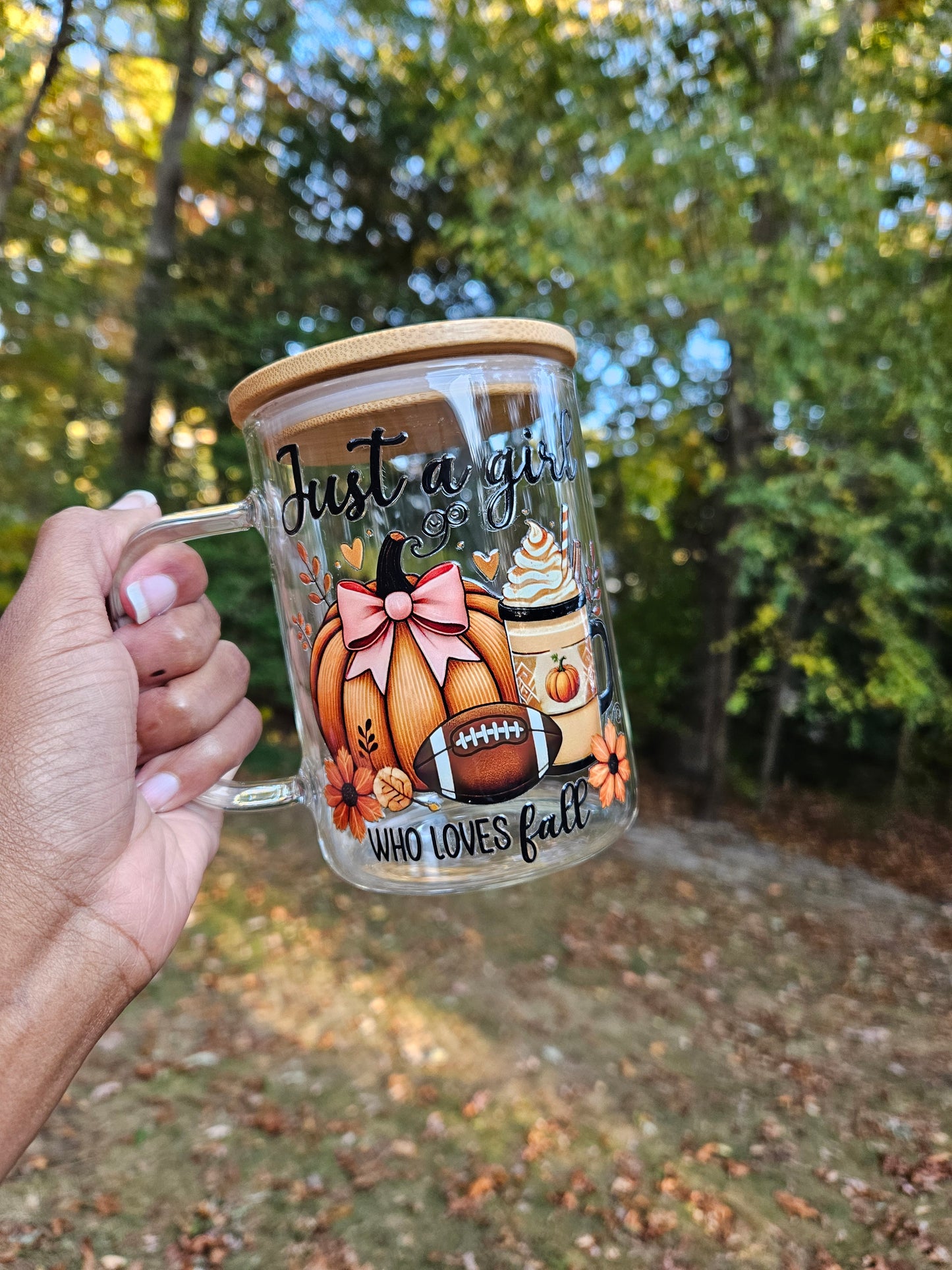 Just a Girl Who Loves Fall Glass Mug