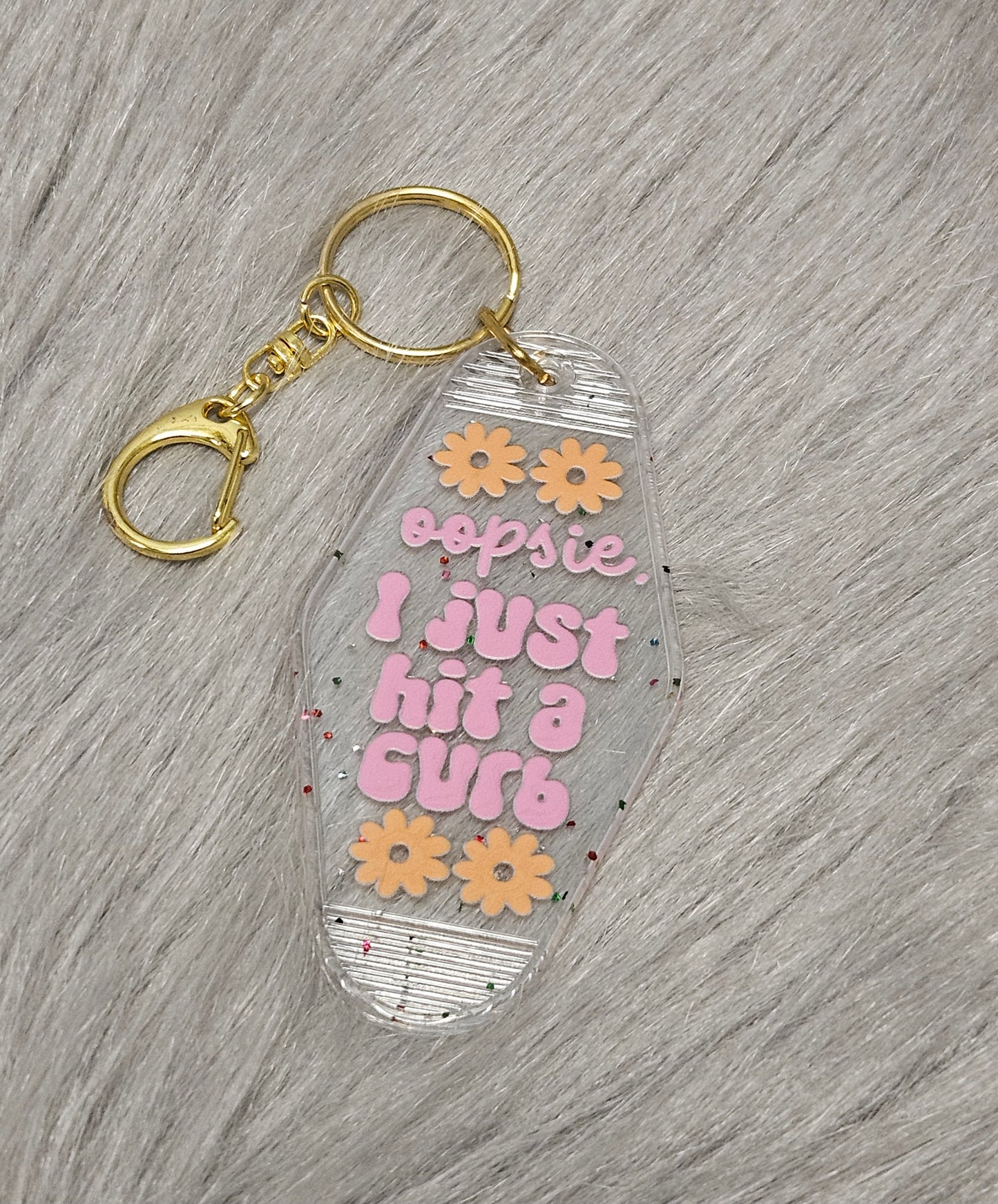 Oopsie I Just Hit A Curb Motel Keychain