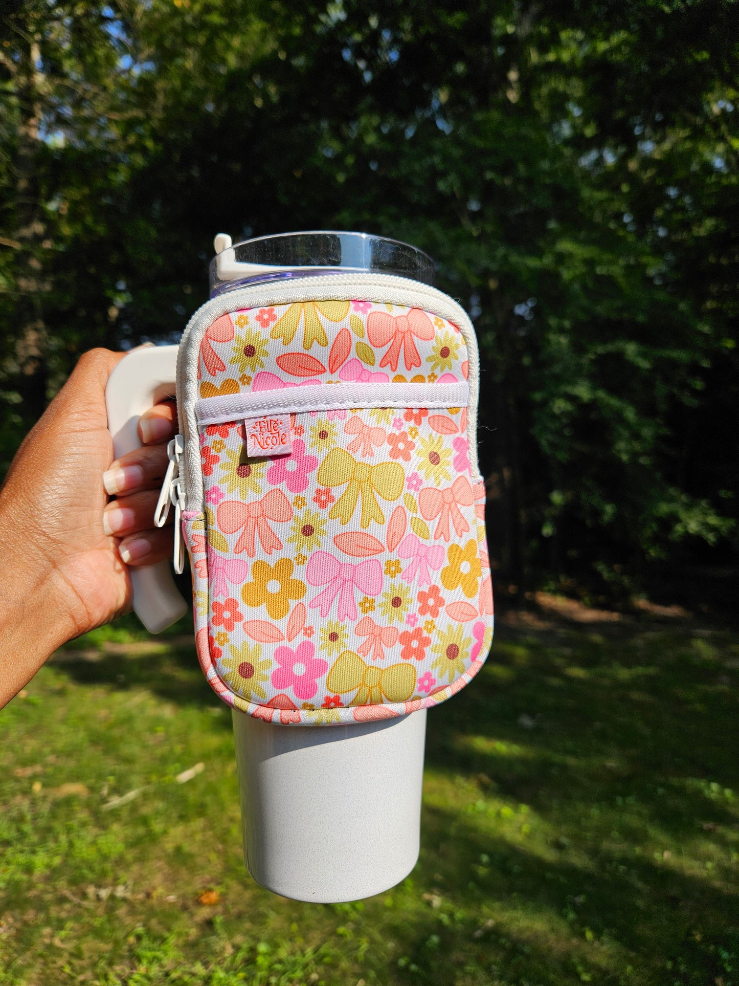 Fall Floral & Bows Cup Pouch