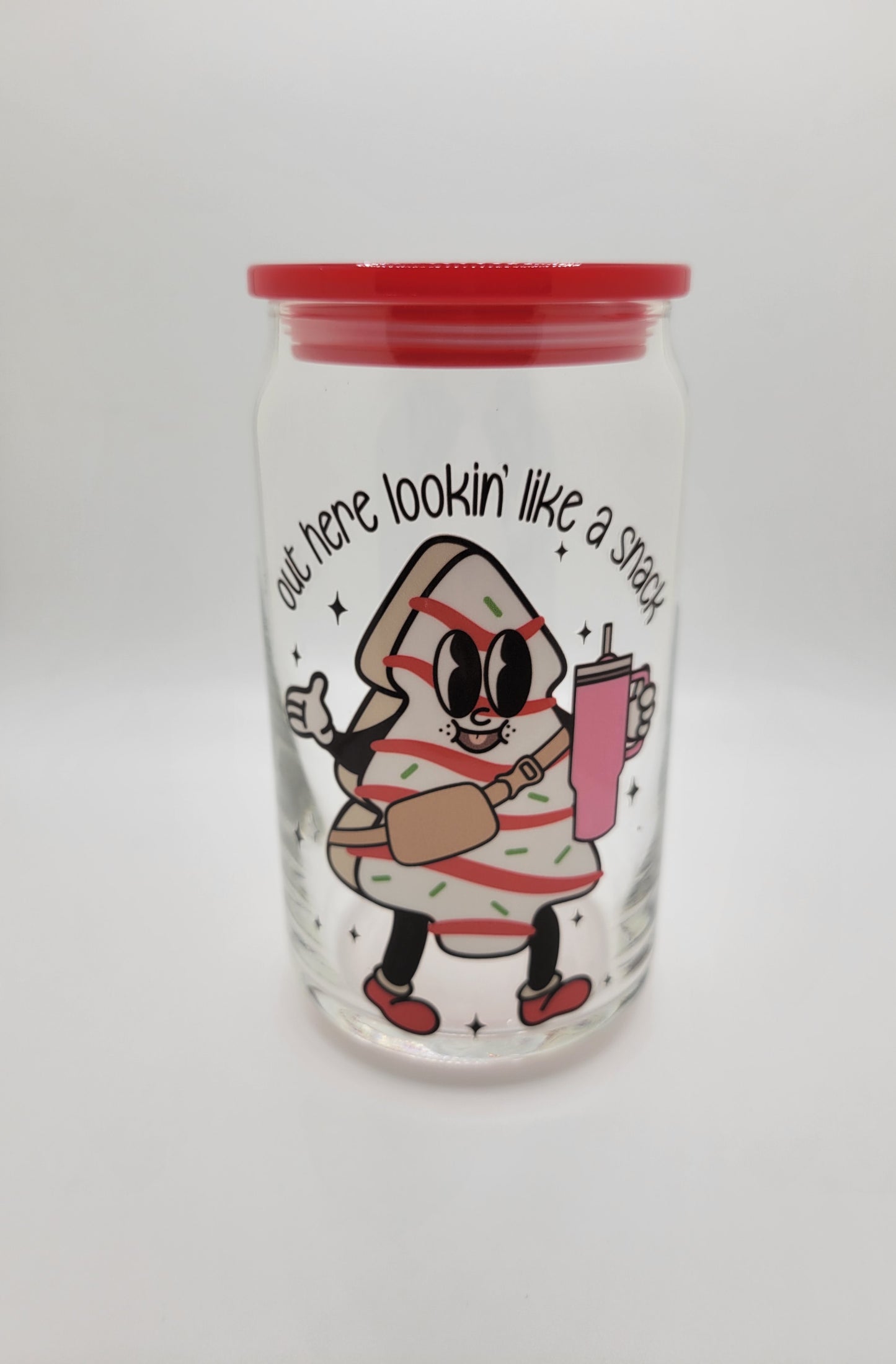 Christmas Snack Can Glass