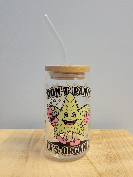 Don't Panic It's Organic Can Glass