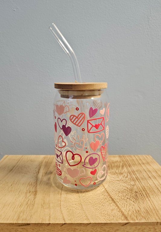 Valentine Hearts Can Glass