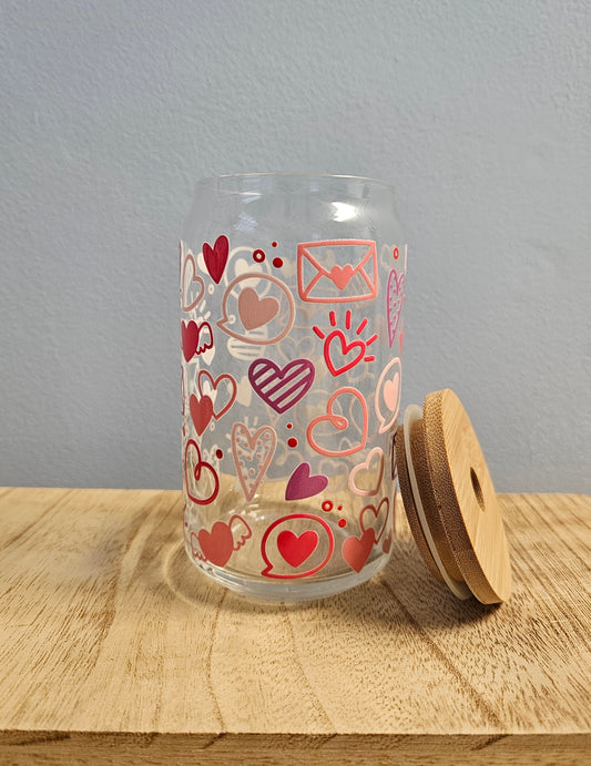 Valentine Hearts Can Glass