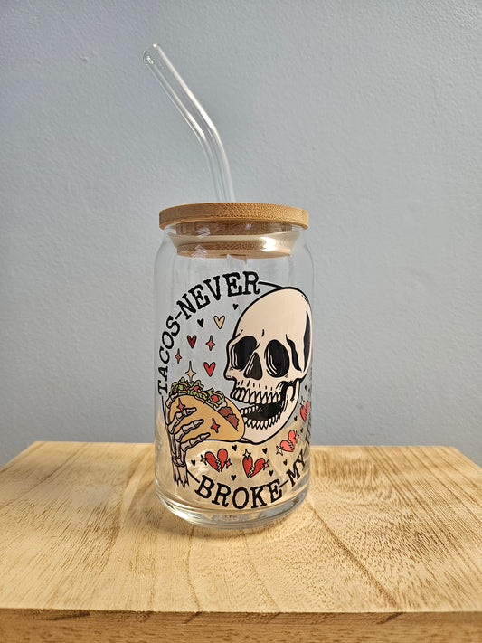 Tacos Can Glass
