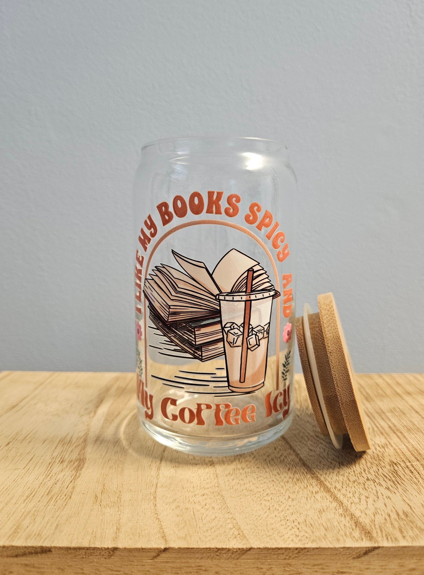 Books Spicy Coffee Icy Can Glass