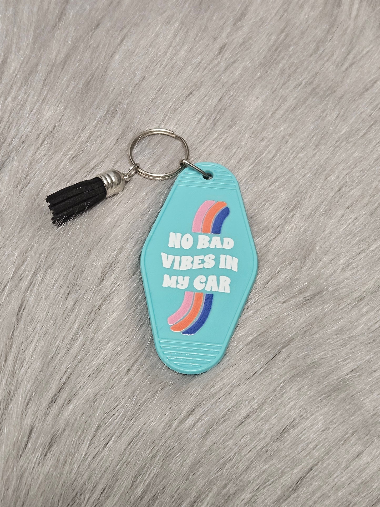 No Bad Vibes In My Car Motel Keychain