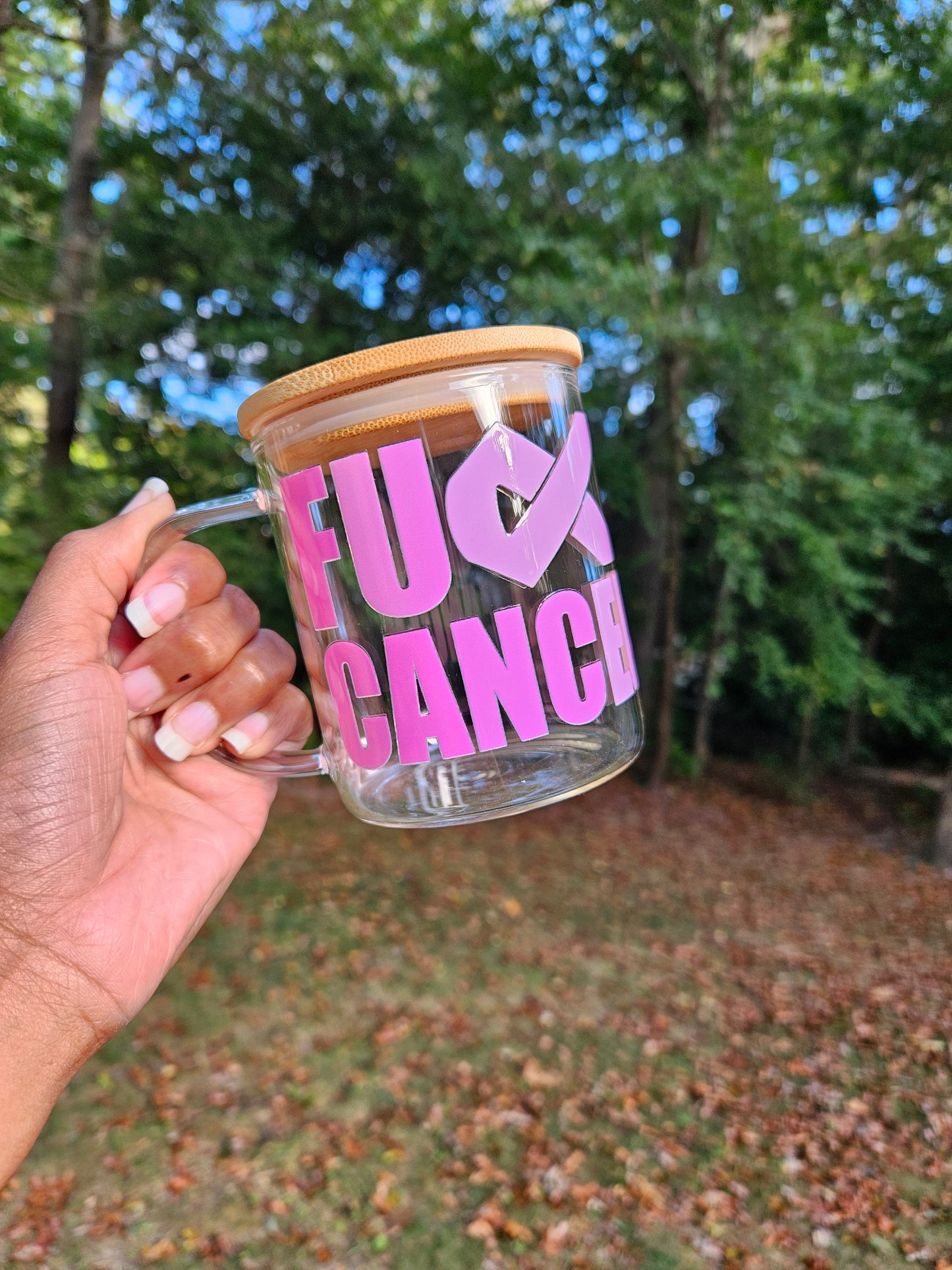 F Cancer Glass Mug