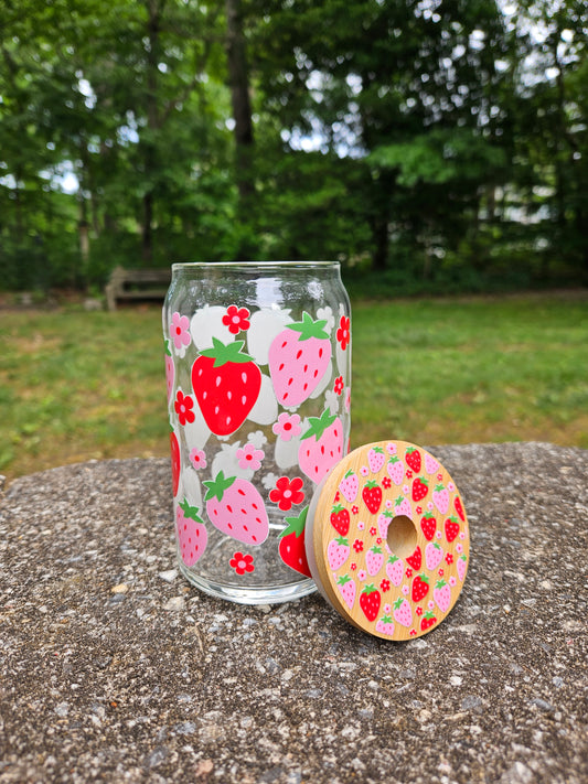 Strawberry Can Glass