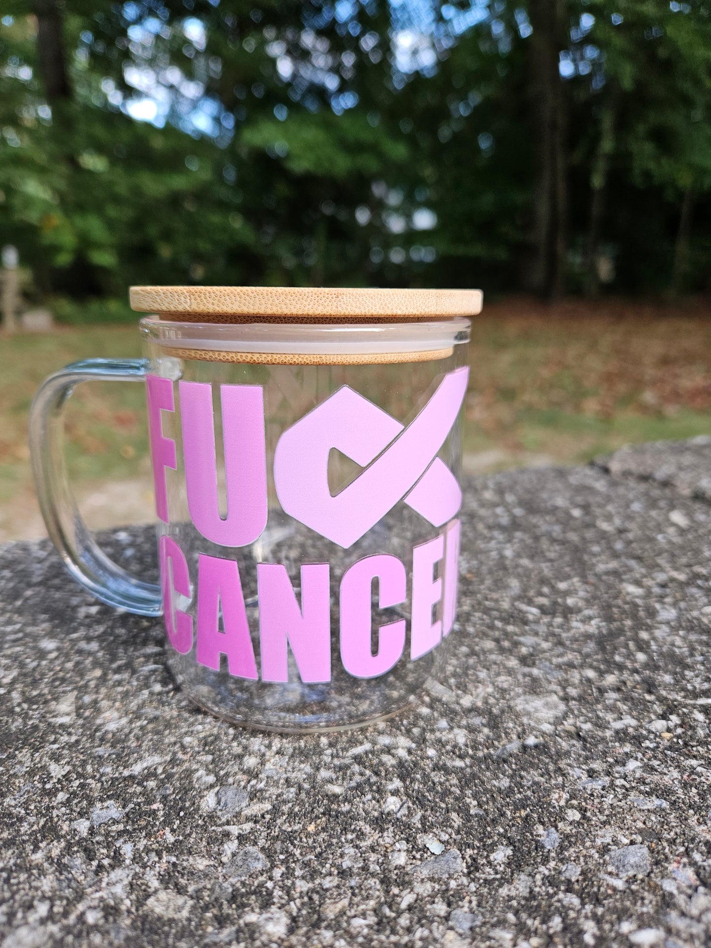 F Cancer Glass Mug