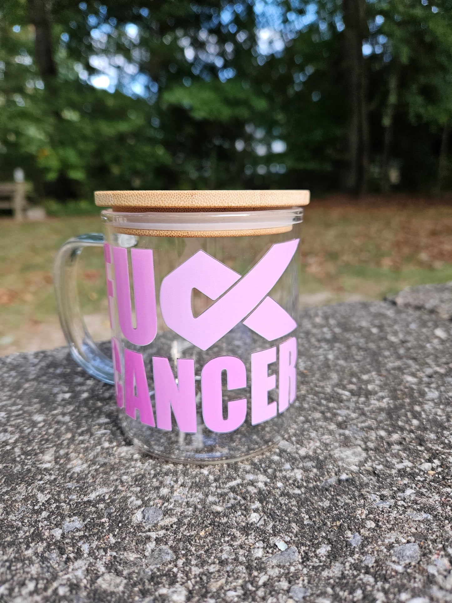 F Cancer Glass Mug