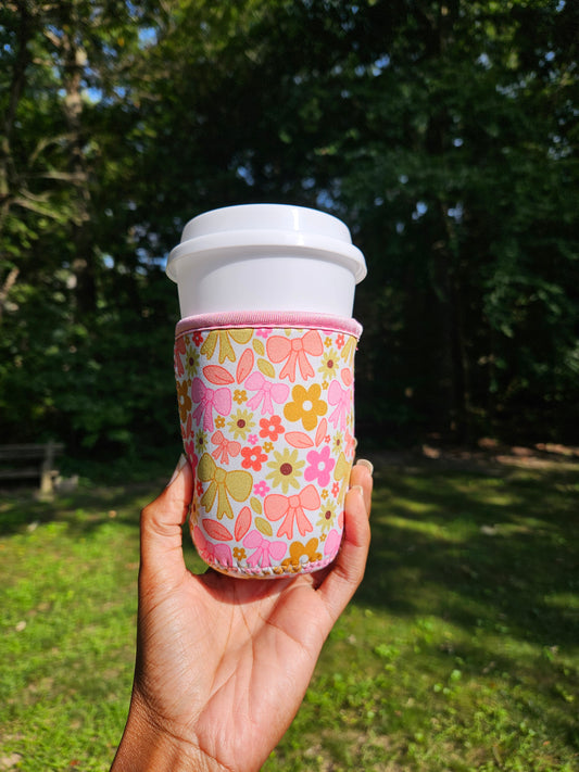 Fall Florals & Bows Cup Koozie