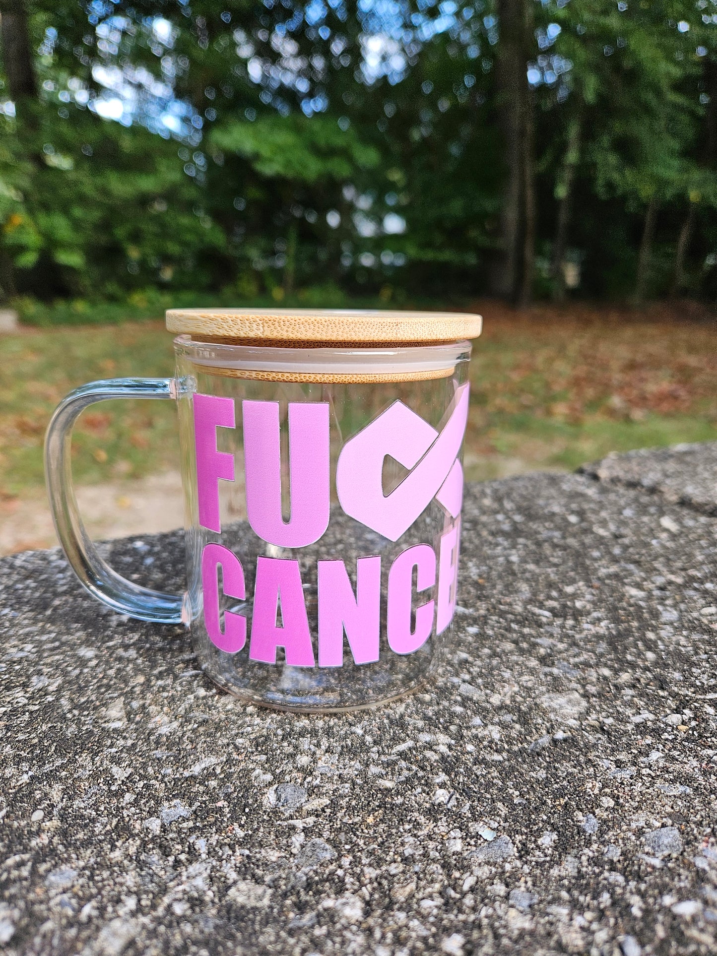 F Cancer Glass Mug