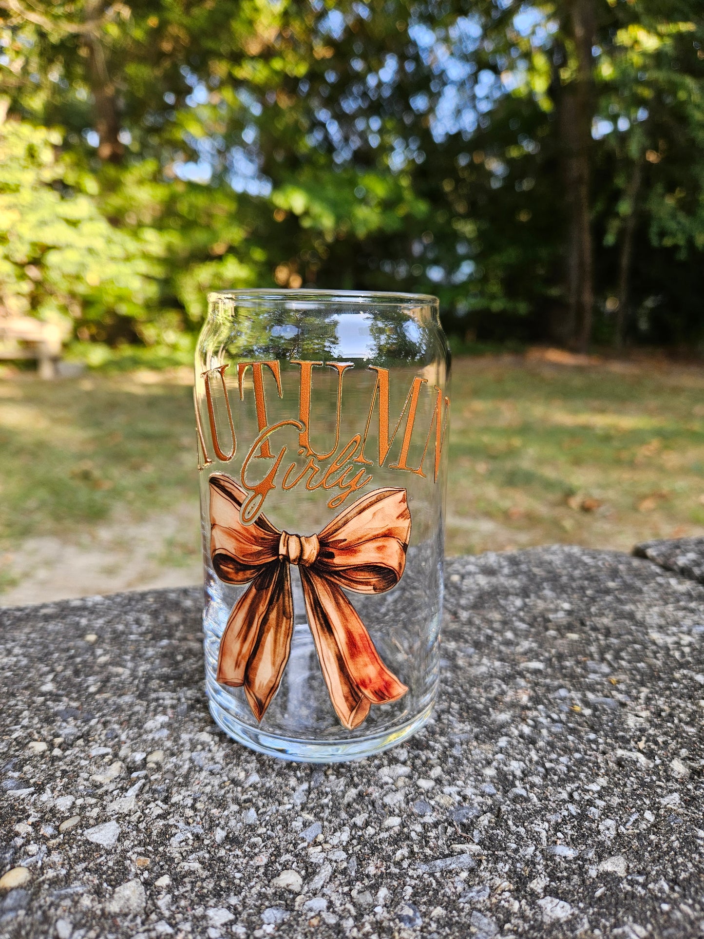 Autumn Girly Can Glass