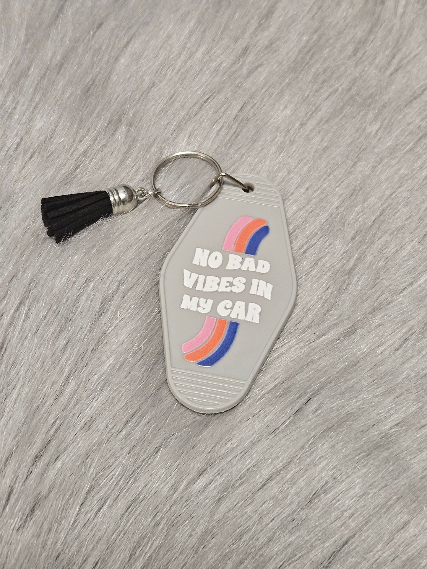 No Bad Vibes In My Car Motel Keychain