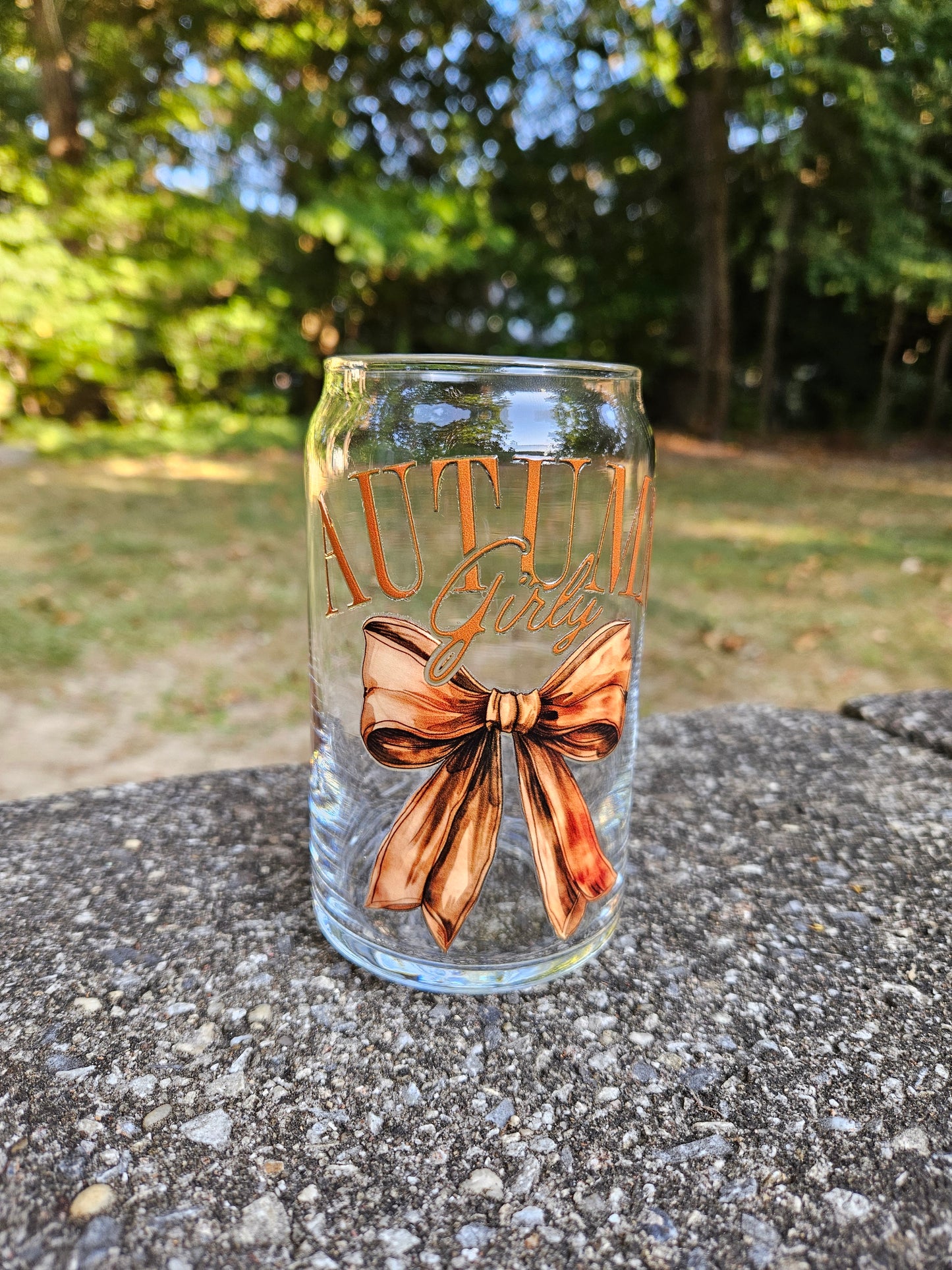 Autumn Girly Can Glass