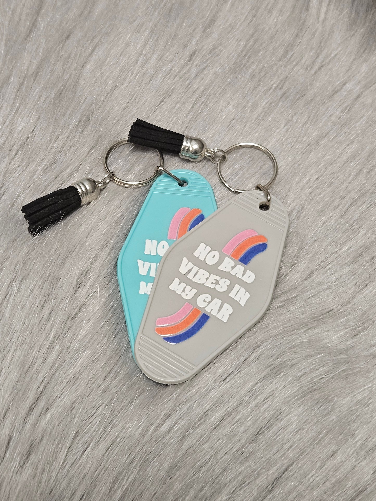 No Bad Vibes In My Car Motel Keychain