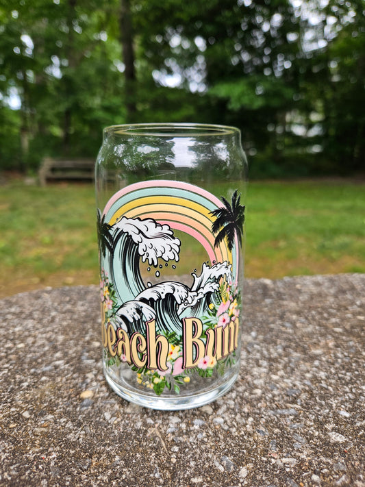 Beach Bum Can Glass