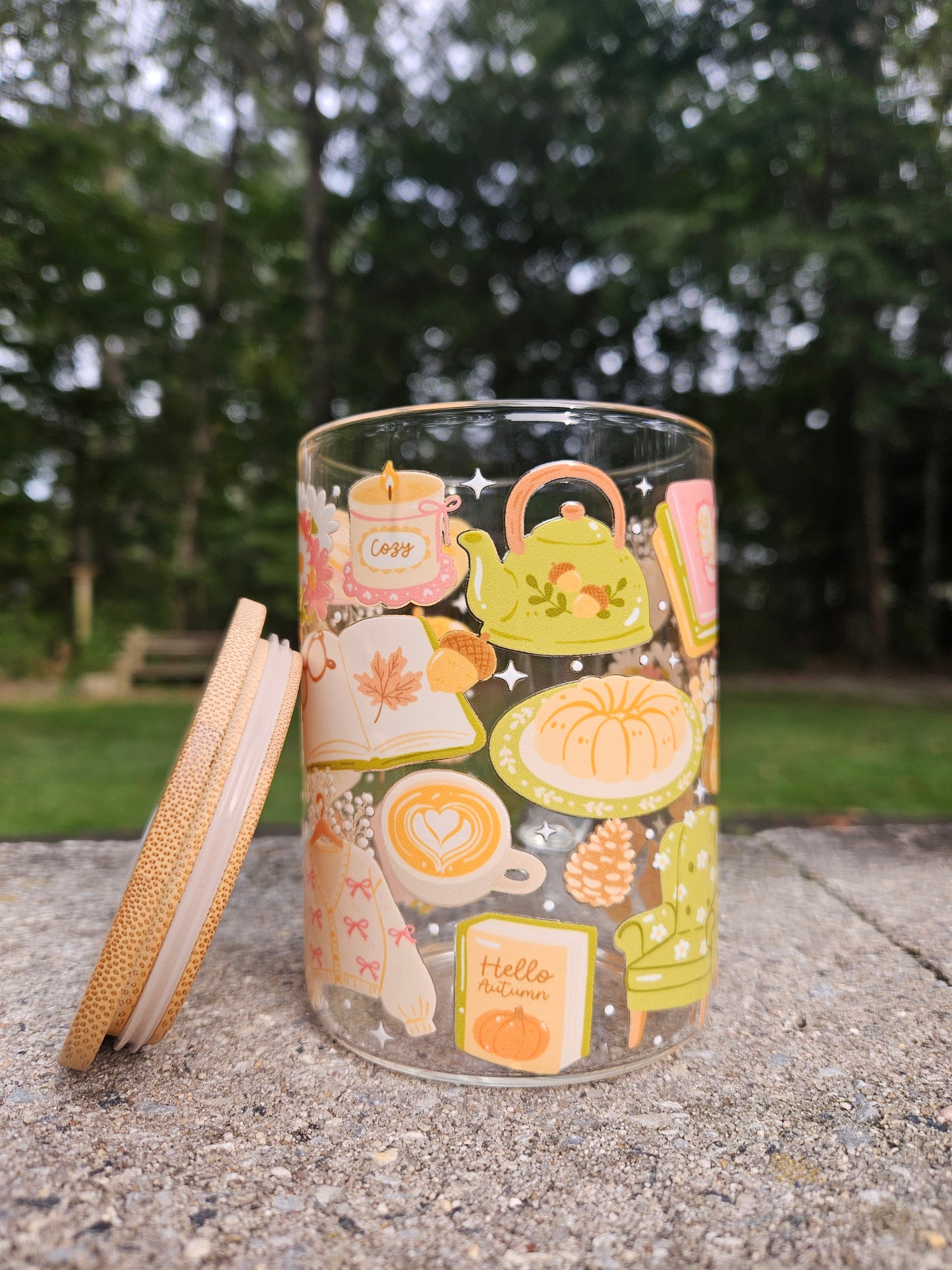 Cozy Fall Glass Mug