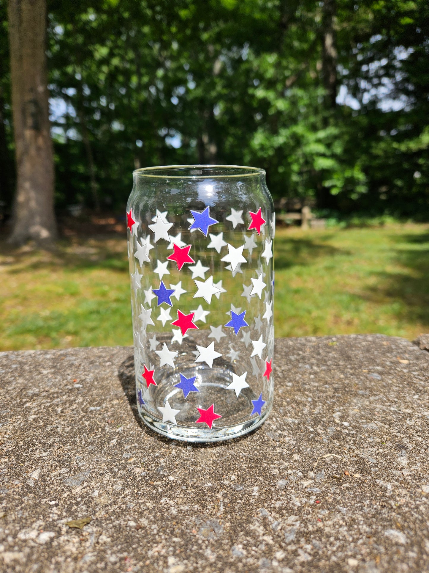 Patriotic Can Glass