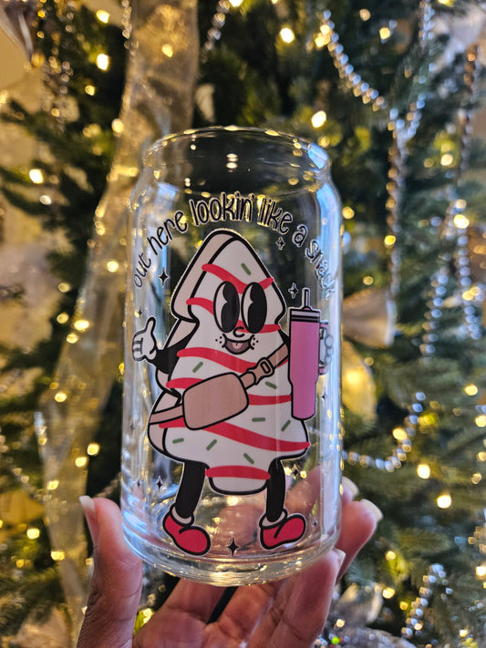 Christmas Snack Can Glass