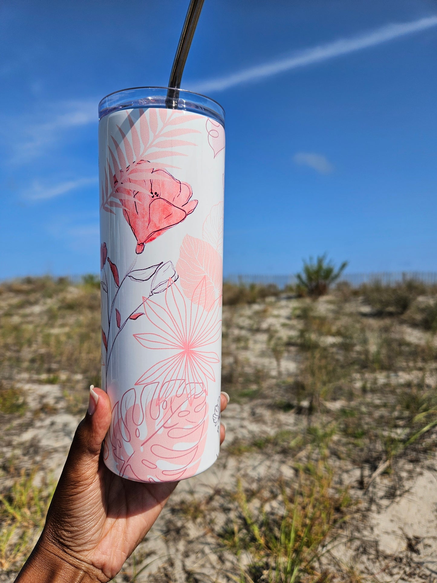 Pink Flower Tumbler