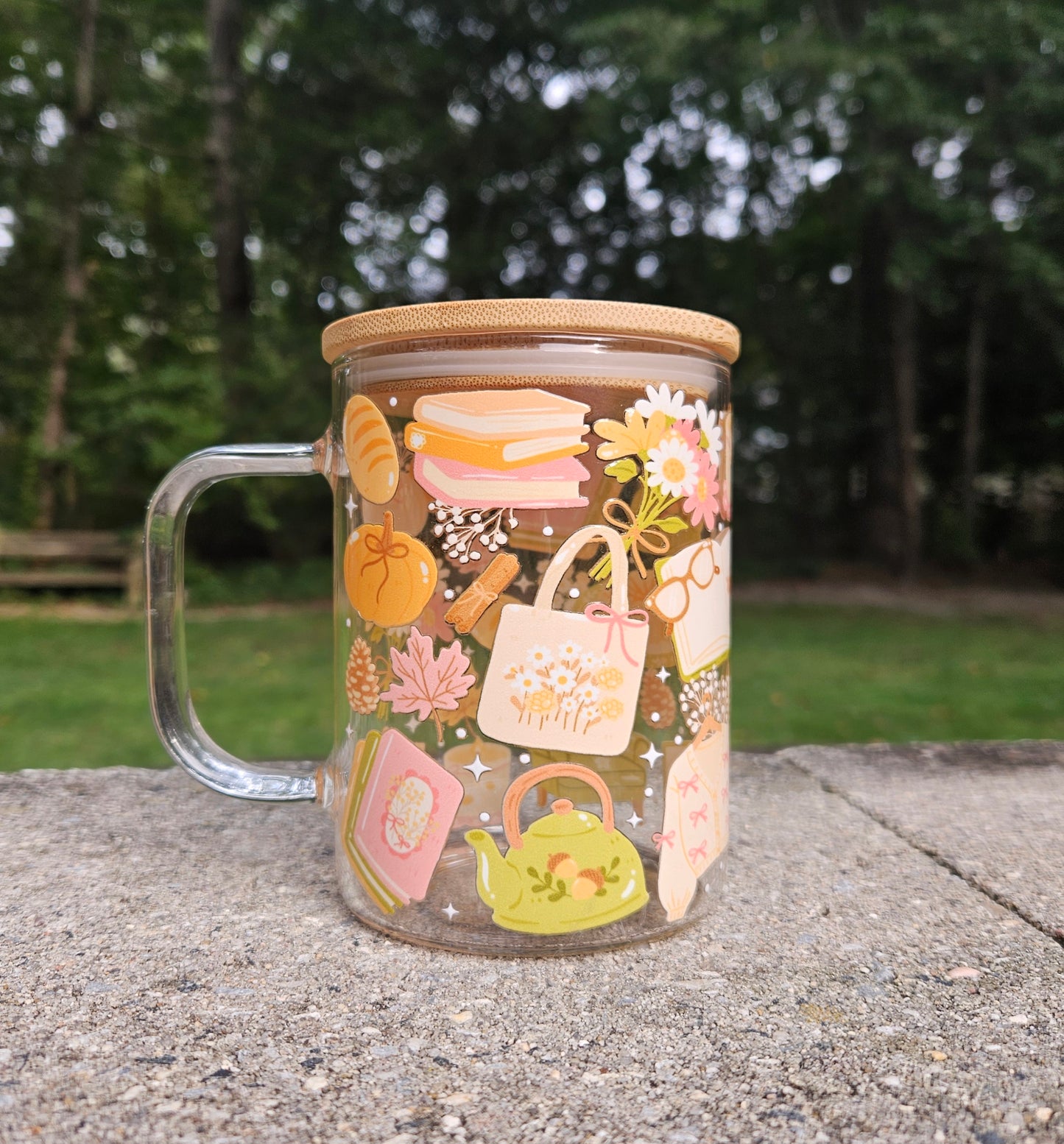 Cozy Fall Glass Mug