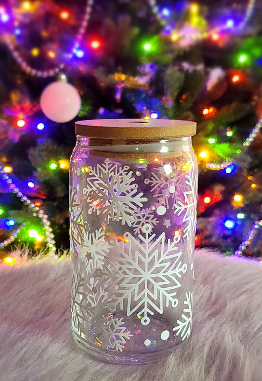 Snowflake Can Glass Cup