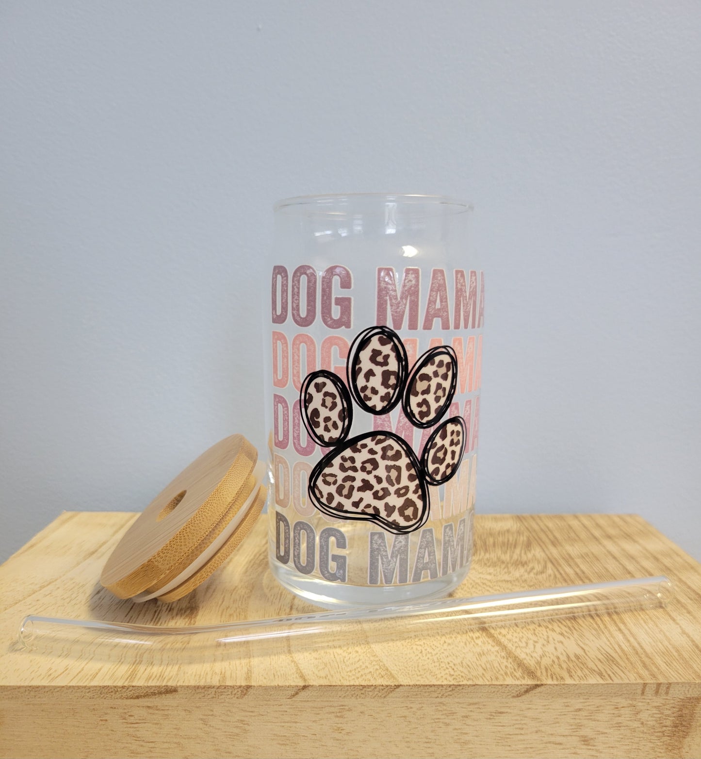 Dog Mama Can Glass
